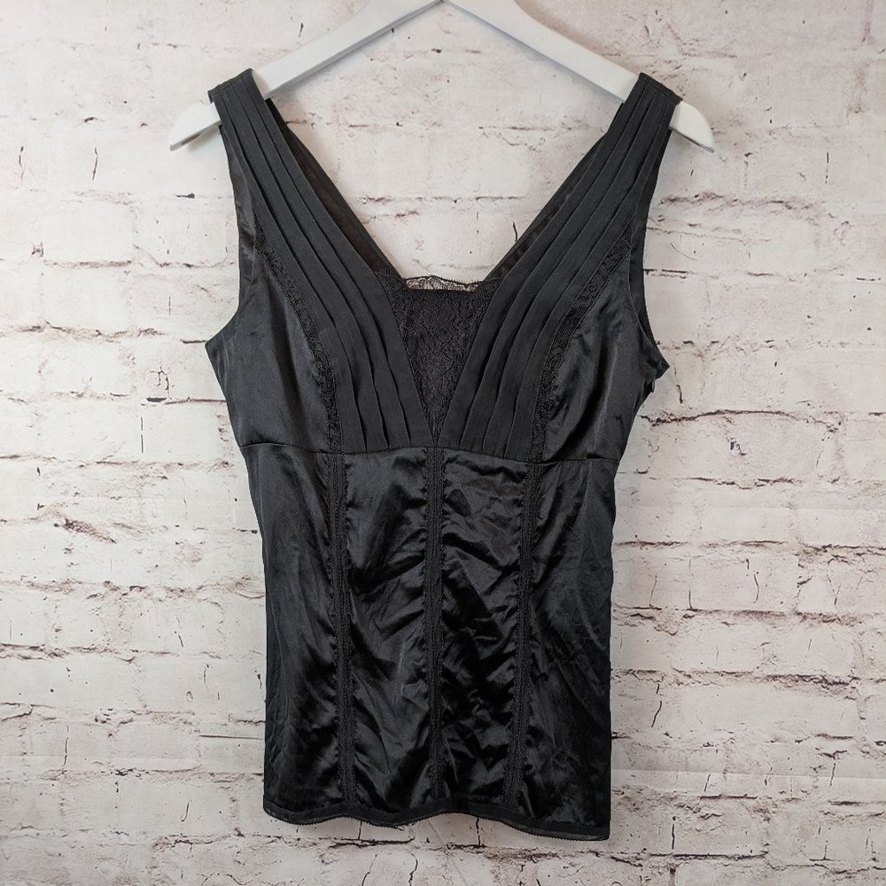 White House Black Market Black Silk Stretch Cami